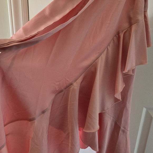 NWT Satin Frill Midi Wrap Dress, Rose, Size 12 - Picture 4 of 14